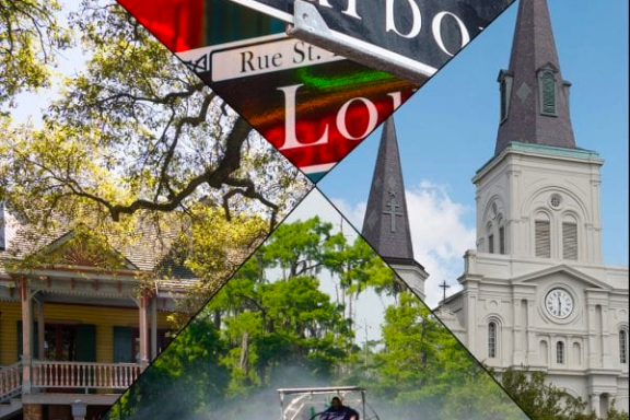 a sign in front of a building